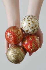 Red & Gold Handpainted Baubles