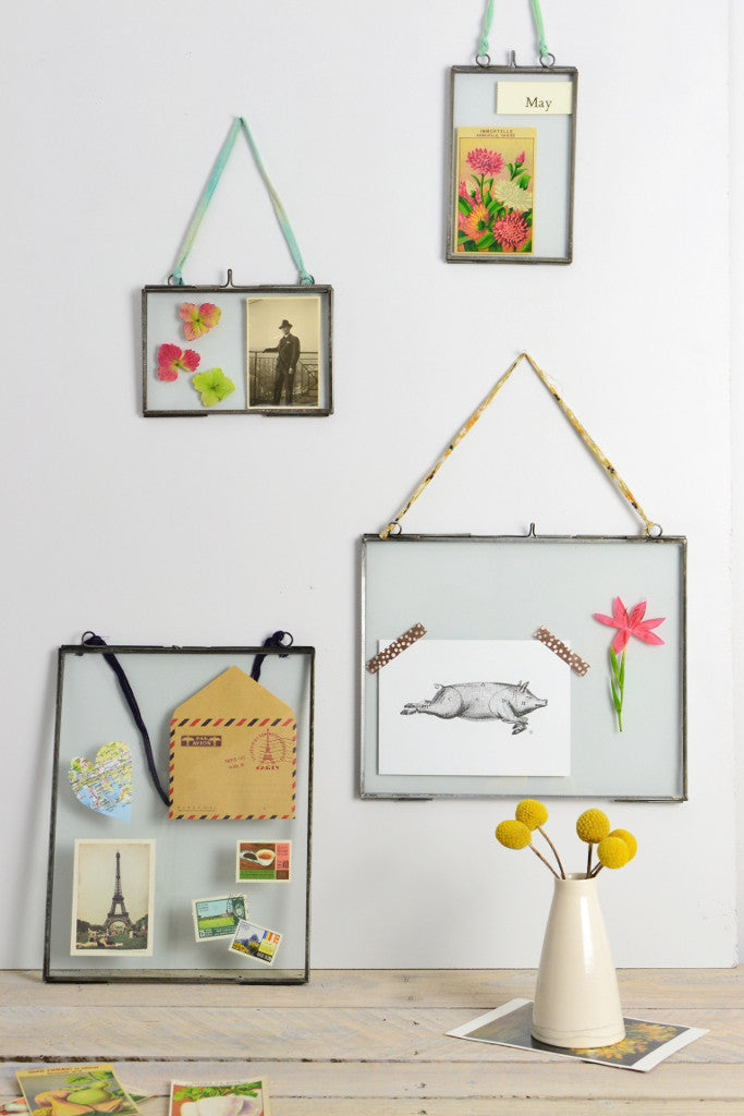 Double sided picture frame | zinc metal photo frame - Decorator's ... - Double sided picture frame: hanging zinc ...