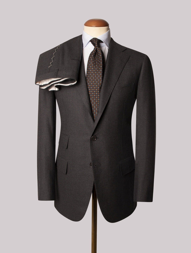 Dark Grey Single Breasted Wool Suit – Gabucci