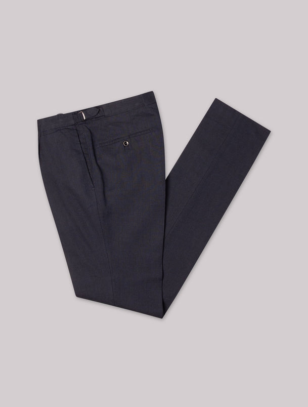 navy slim trousers