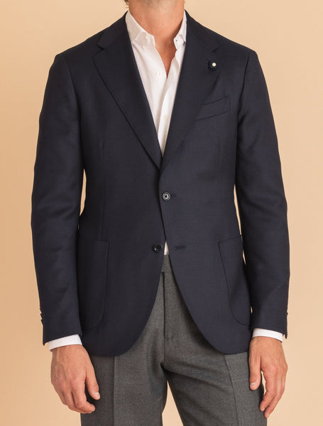 Structured Single Breasted Wool Jacket Navy - 46 / Navy / 100% Wool