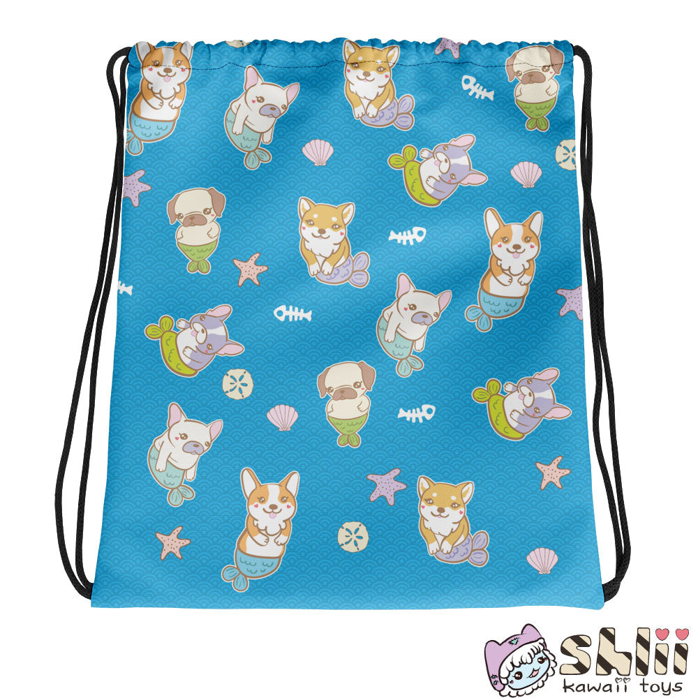 mermaid drawstring backpack