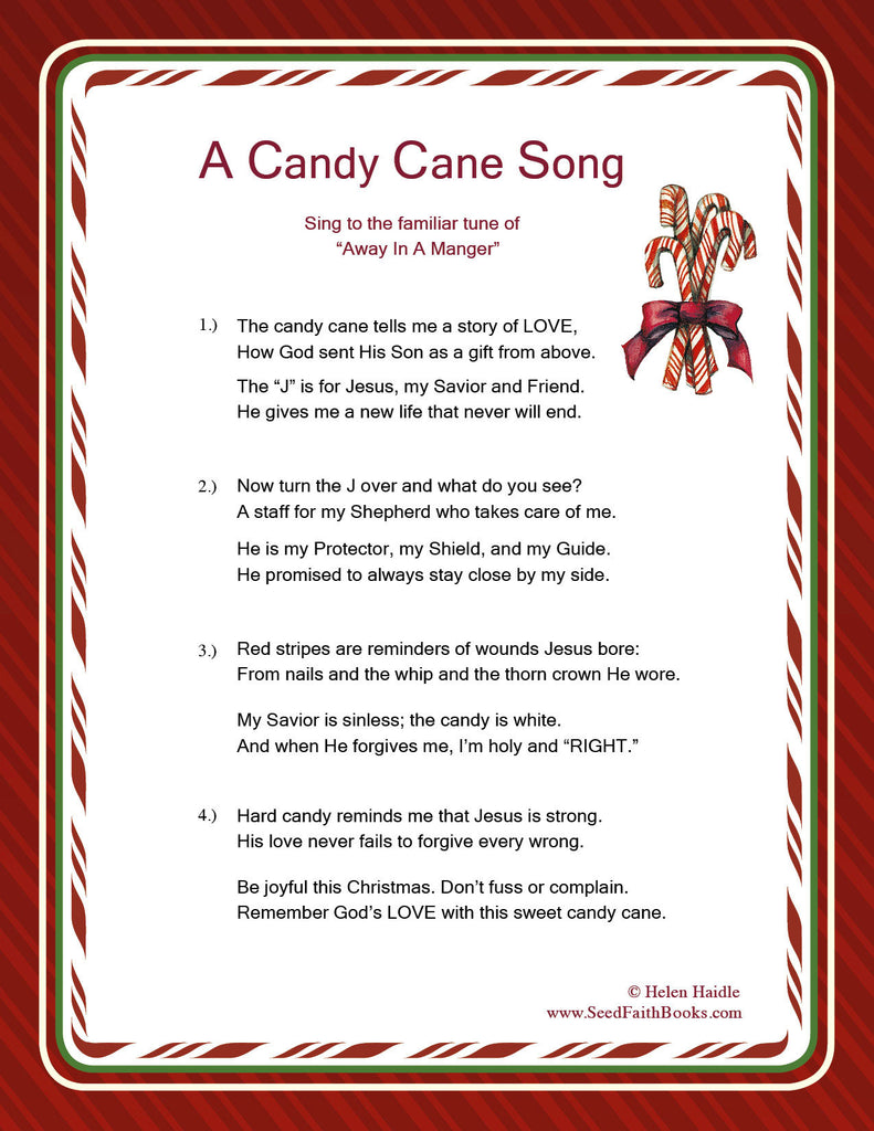 Candy Cane Legend Song - PDF | Seed Faith Books