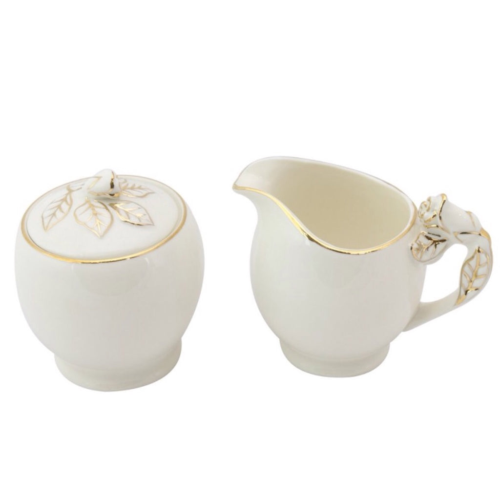 sugar and creamer set beige