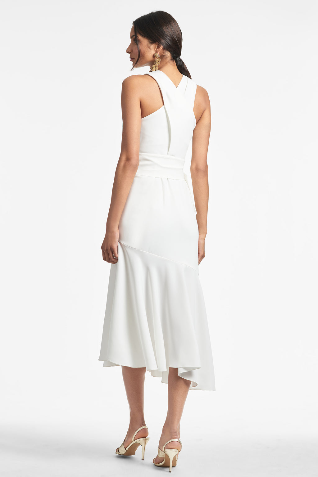 Stretch Crepe Solid Ivory White Naomi Dress | Sachin & Babi