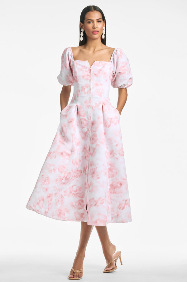 Carissa Dress in Blush Watercolor Floral - Sachin & Babi