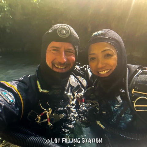 Gregory of Lot Filling station and Grace Marquez selfie at the end of their dive