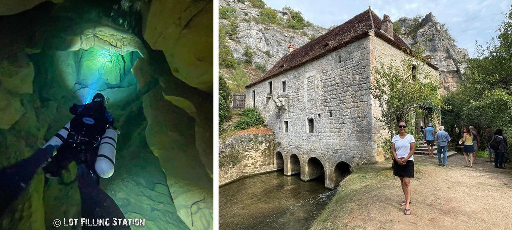 Cave diving in France and then exploring a thousand year old mill