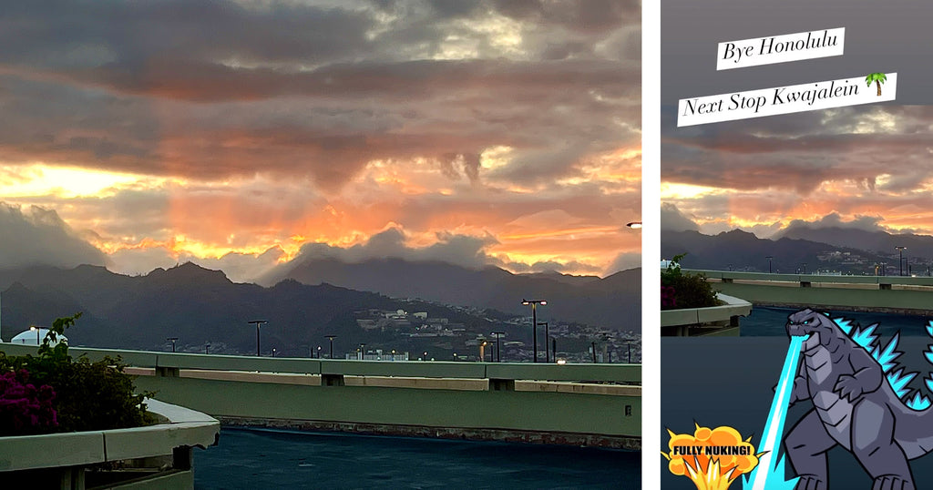 Sunrise over the mountains as seen from the Honolulu airport