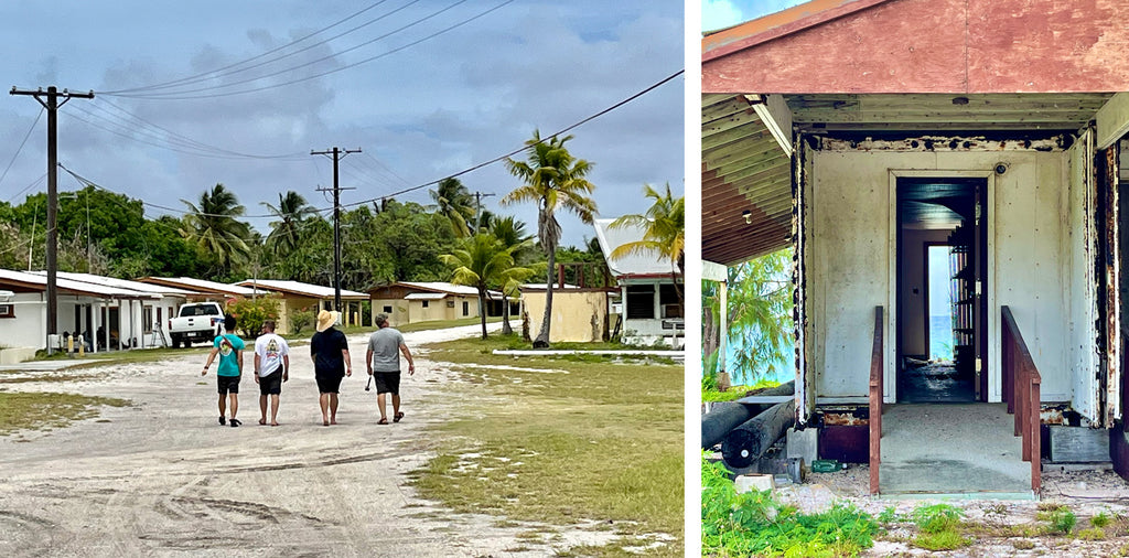 Abandoned buildings on bikini island