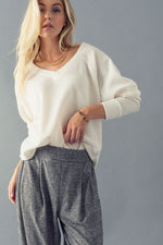 Florence Super Soft Knit Sweater Ivory - Lilac&Lemon