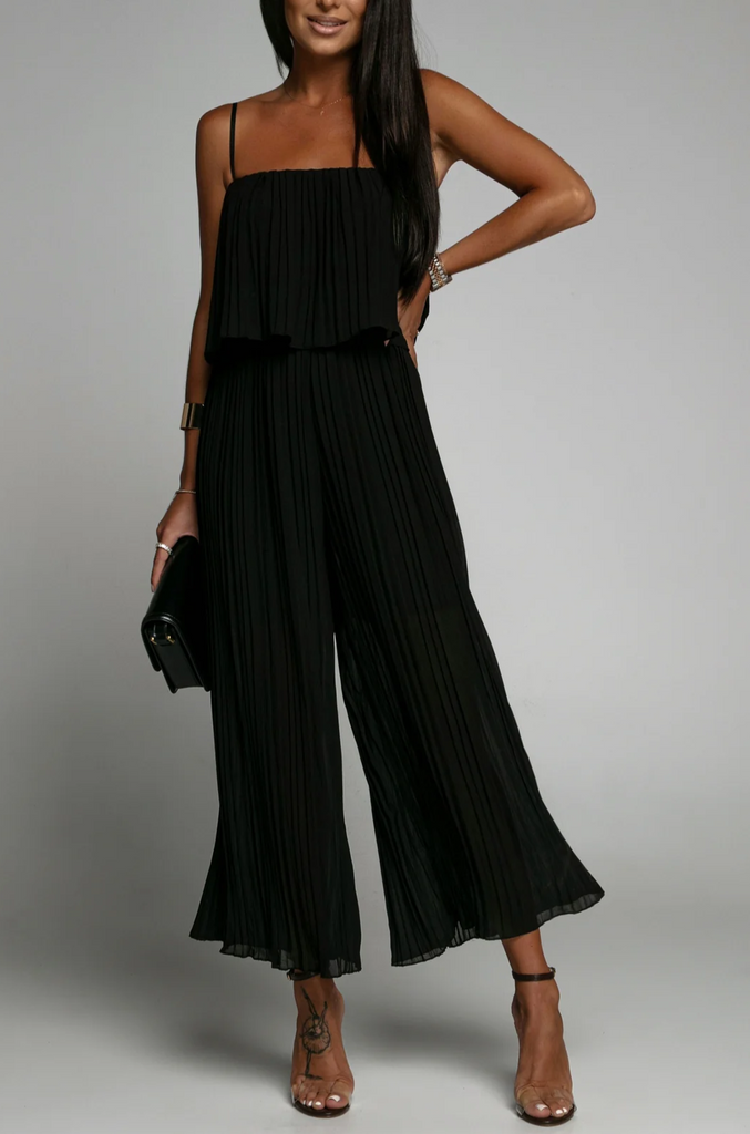 Alyssa Black Pleated Jumpsuit