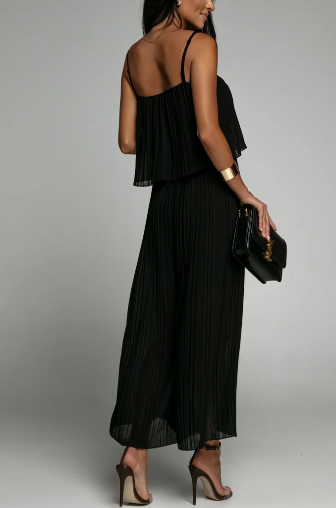 Alyssa Black Pleated Jumpsuit