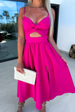 Jenna Fuchsia Twist Front Dress