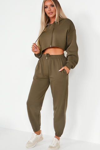 JOGGER TROUSERS AND CROPPED SWEATSHIRT CO-ORD