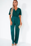 AX Paris Teresa Teal Plisse Jumpsuit