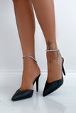 Beau Black Glitter Heels