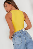 Cecilia Yellow Slinky Bodysuit