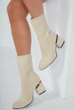 Clodagh Cream Sock Boot