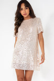 Delilah Cream Sequin Mini Dress