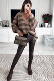 Diana Chocolate Striped Knitted Jumper