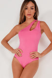 Eltha Pink One Shoulder Bodysuit