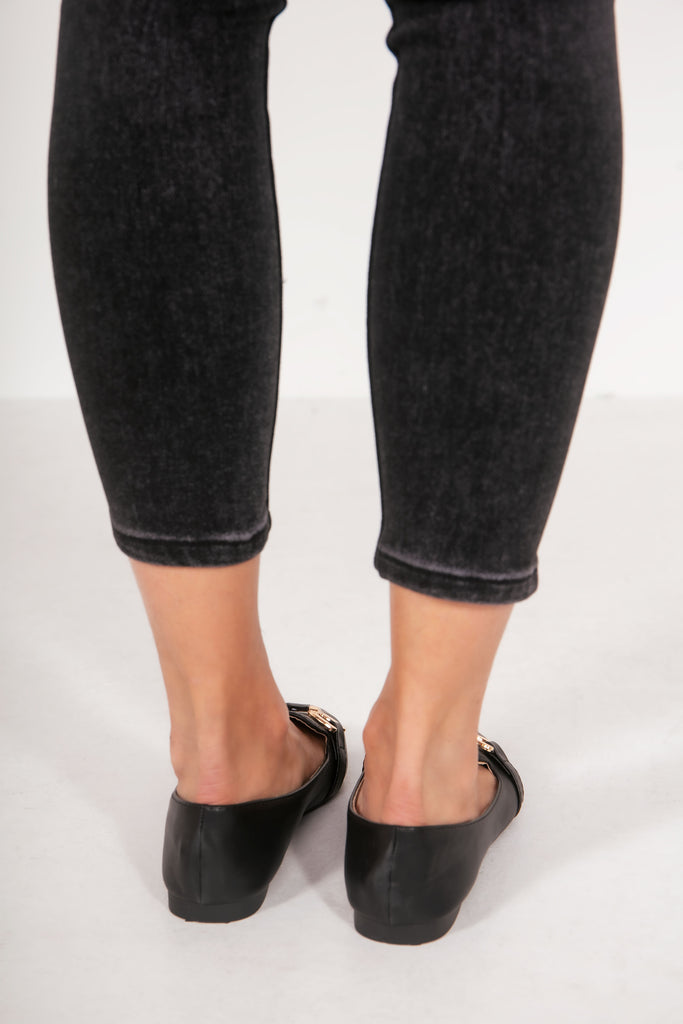 Emmaline Black Buckle Loafers