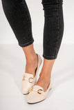 Emmaline Cream Buckle Loafers