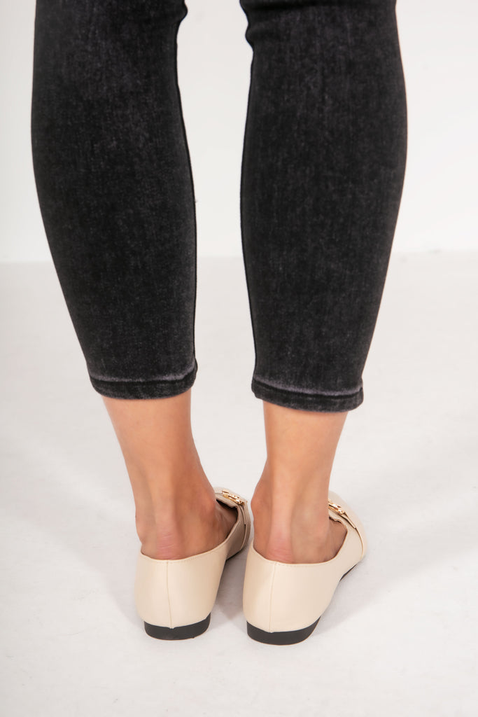 Emmaline Cream Buckle Loafers