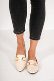 Emmaline Cream Buckle Loafers