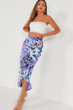 Girl In Mind Emily Lilac Floral Patchwork Wrap Skirt