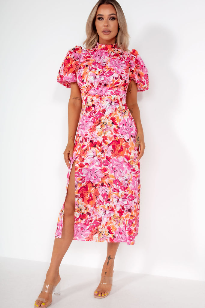 Girl In Mind Lillith Pink and Orange Floral Dress