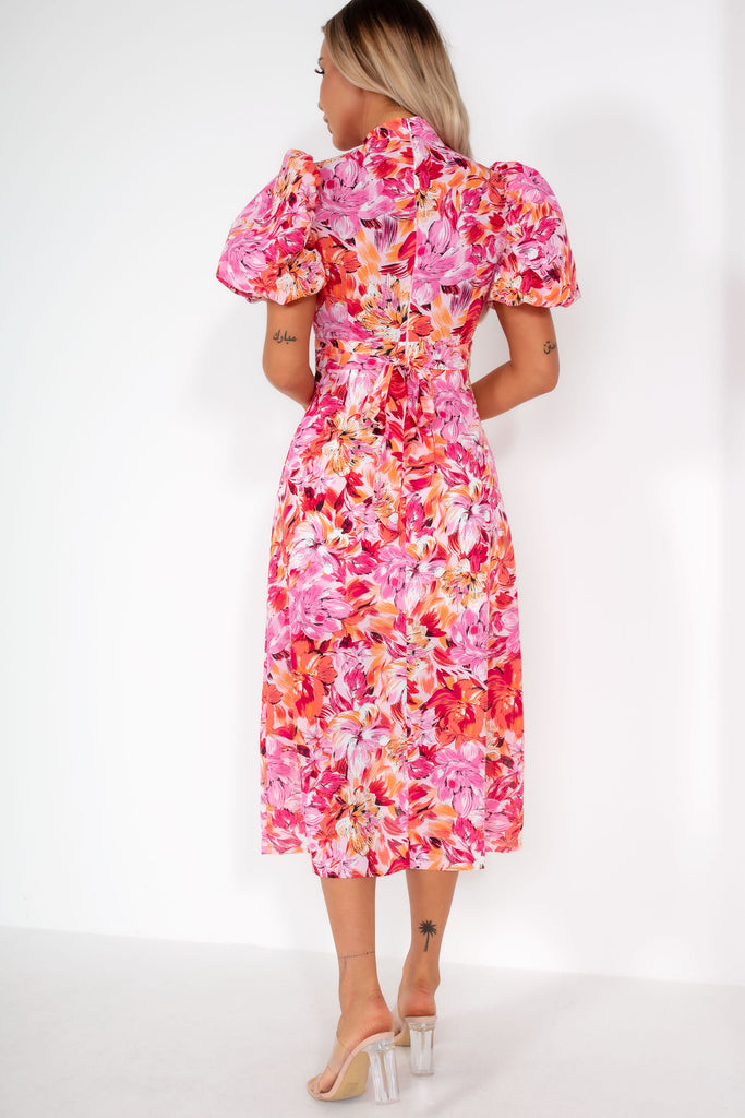 Girl In Mind Lillith Pink and Orange Floral Dress