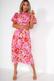 Girl In Mind Lillith Pink and Orange Floral Dress