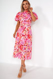 Girl In Mind Lillith Pink and Orange Floral Dress