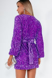 Glamorous Tatiana Purple Sequin Mini Dress