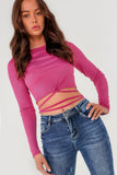 Harlyn Magenta Tie Detail Crop Top