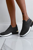 Hudson Black Knit Slip On Trainers