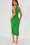 Leonora Green One Shoulder Midi Dress