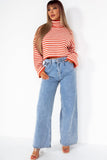 Lillie Orange Striped Knit Jumper