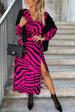 Maddy Fuchsia Animal Print Midi Dress