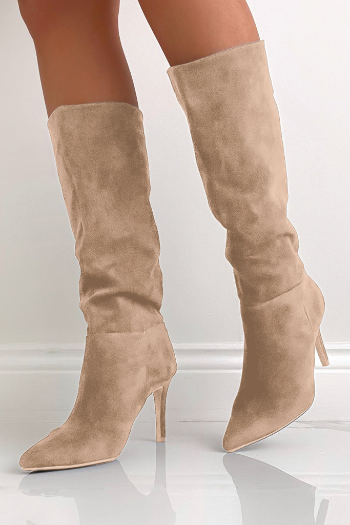 Moira Taupe Suedette Mid Calf Boots