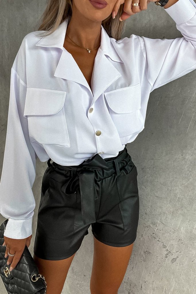 Orella White Button Front Shirt