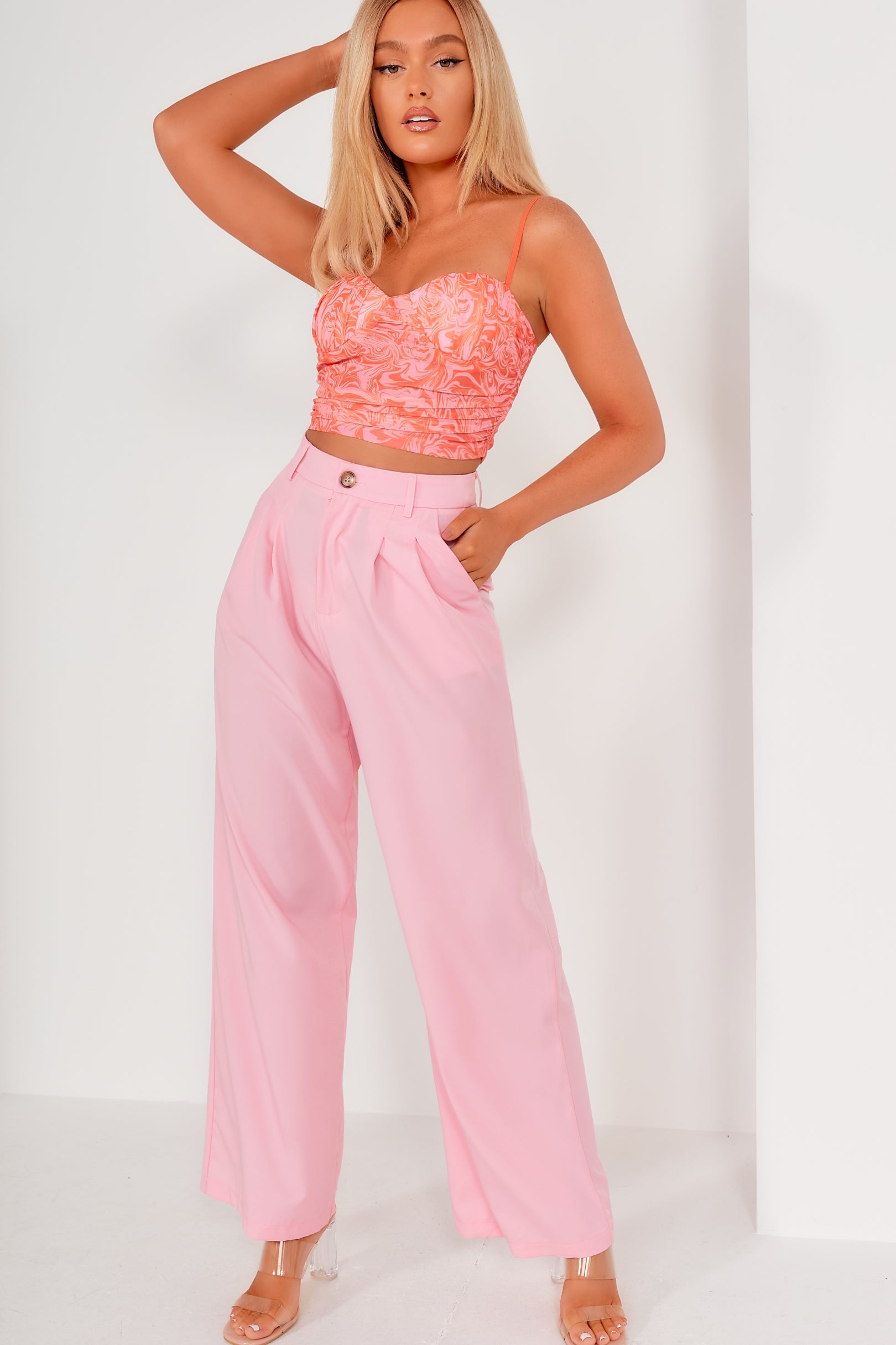 Image of Paityn Pink Wide Leg Trouser