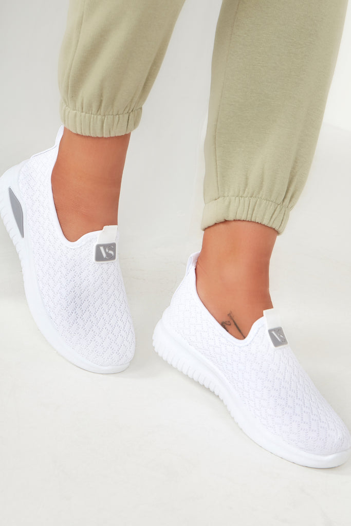 mesh slip on trainers