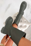 Polly Khaki Chunky Sole Boots