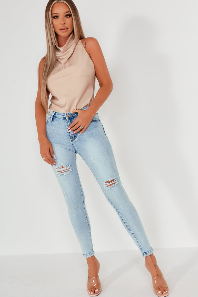 Prima Blue Washed Push Up Jeans