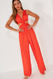 Skylar Orange Cut Out Jumpsuit