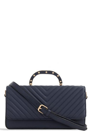 navy quilted handbag