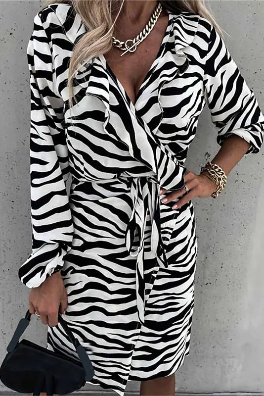 Talulla Black and White Zebra Print Dress